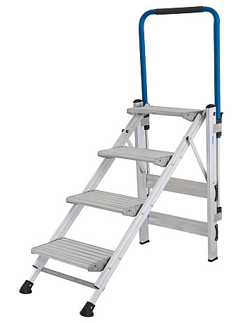 KRAUSE Stabilo schodki składane z pałąkiem i ryflowanymi stopniami 1x4